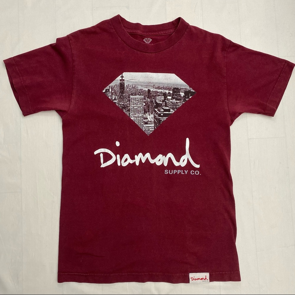 Diamond Supply Co. burgundy T shirt - vintage - size small